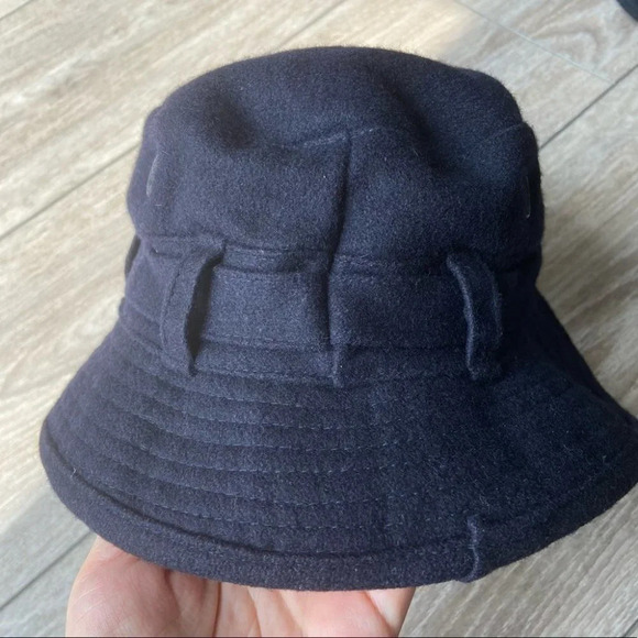 Navy Blue  Wool Blend Buckle Hat - Picture 9 of 15